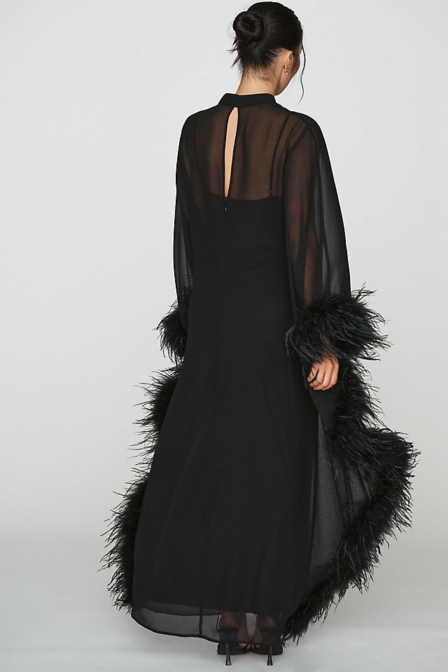 Hutch Women's Feathered Satin Kaftan