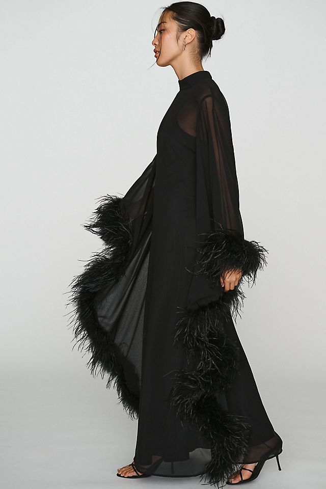 Hutch Women's Feathered Satin Kaftan