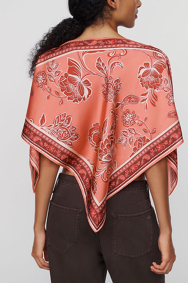 By Anthropologie Women's Printed Scarf Poncho Polyester