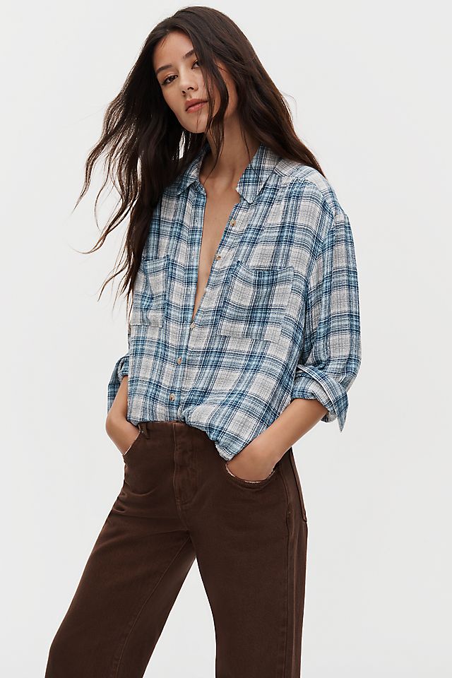 Pilcro Hadley Women's Relaxed Plaid Buttondown Shirt