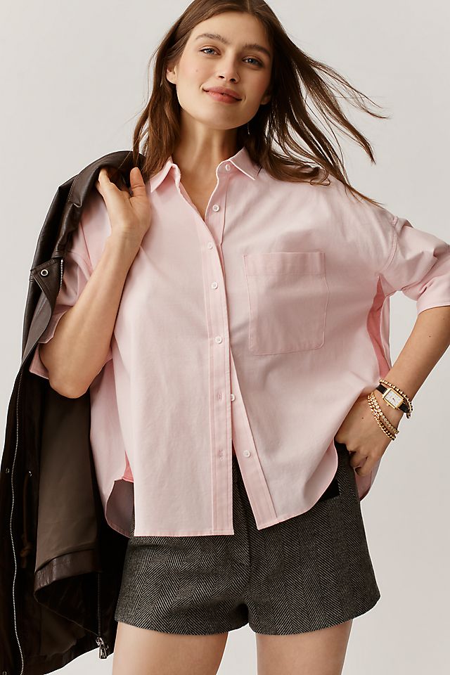 Maeve Mabel Women's Boxy Oxford Shirt Cotton