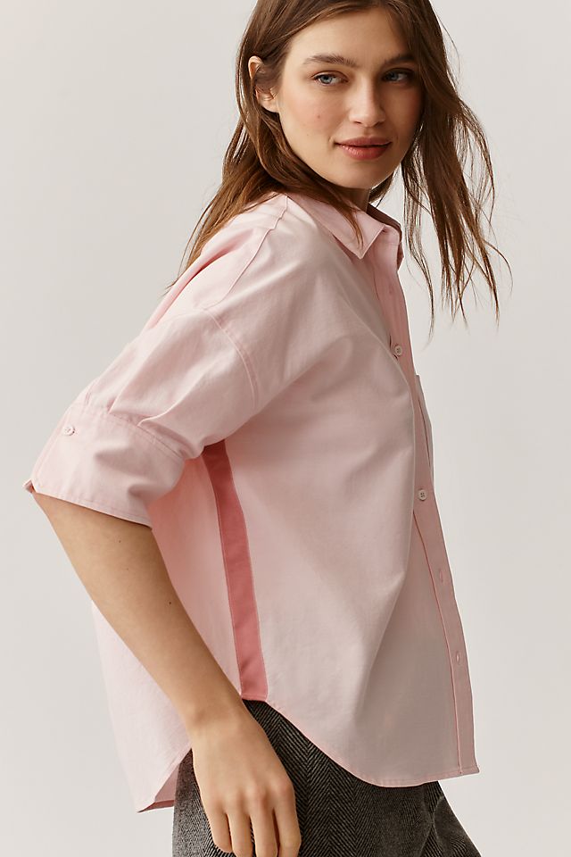 Maeve Mabel Women's Boxy Oxford Shirt Cotton