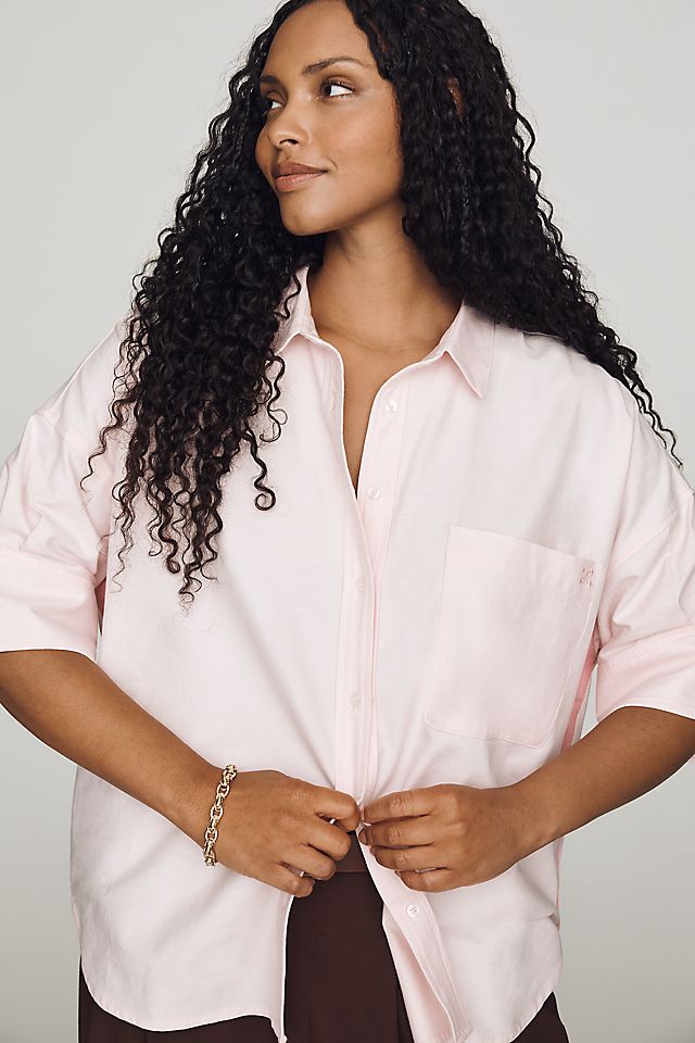 Maeve Mabel Women's Boxy Oxford Shirt Cotton