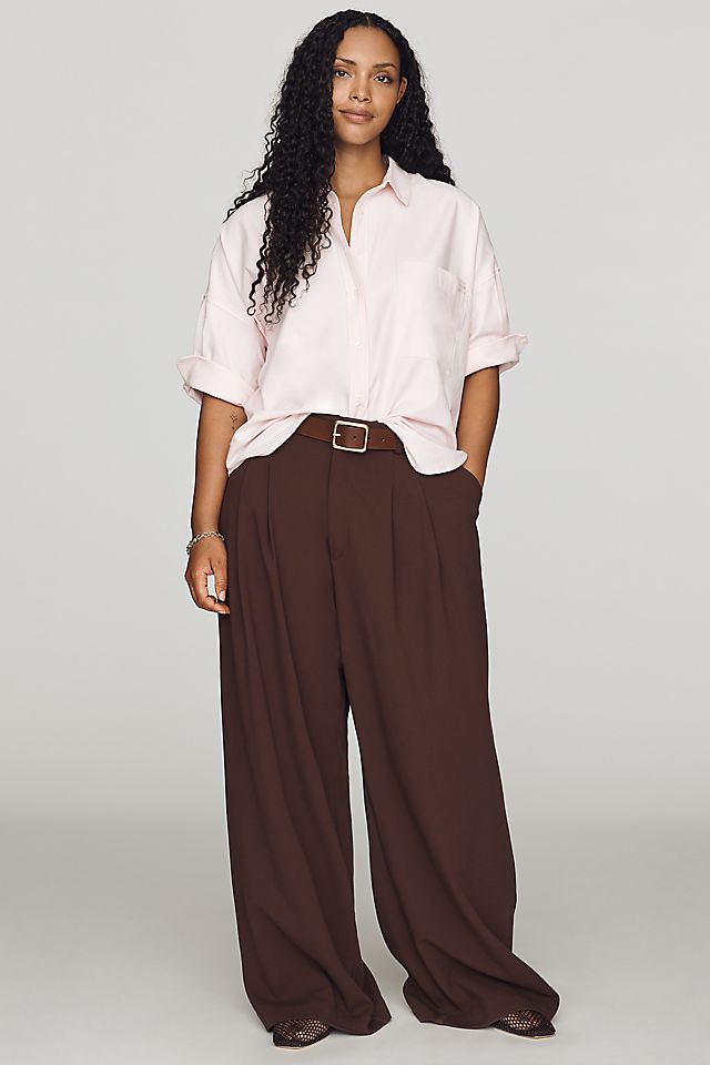 Maeve Mabel Women's Boxy Oxford Shirt Cotton