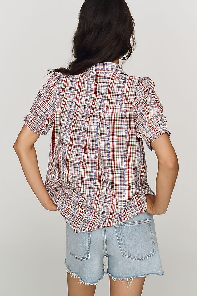 Pilcro Aly Women's Puff-Sleeve Blouse Cotton