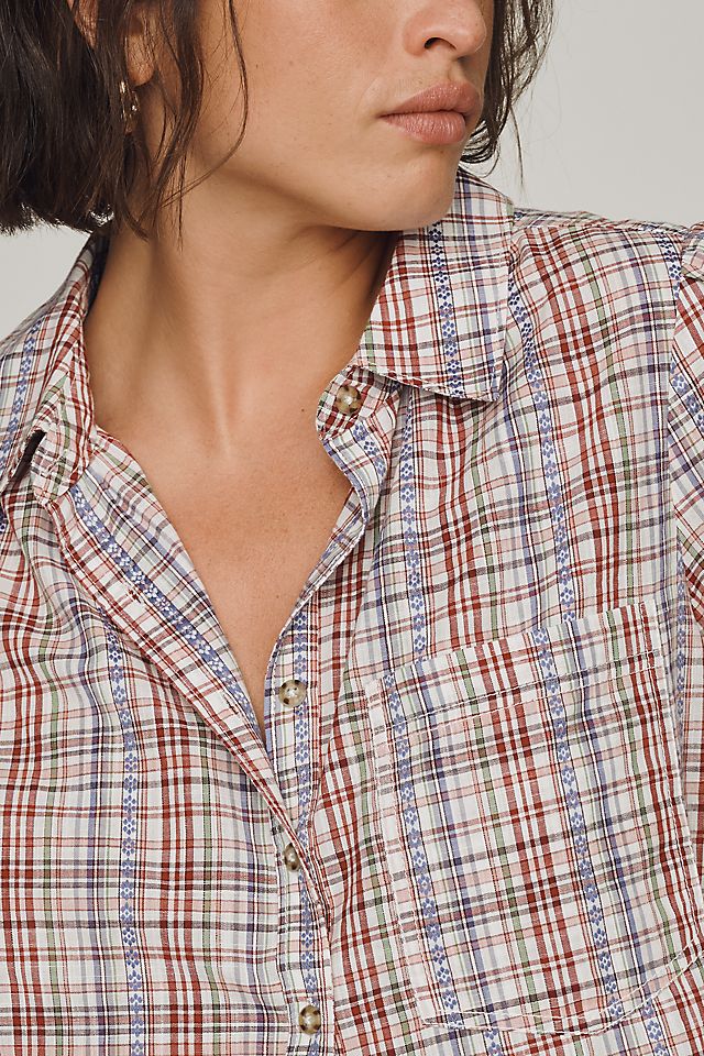 Pilcro Aly Women's Puff-Sleeve Blouse Cotton