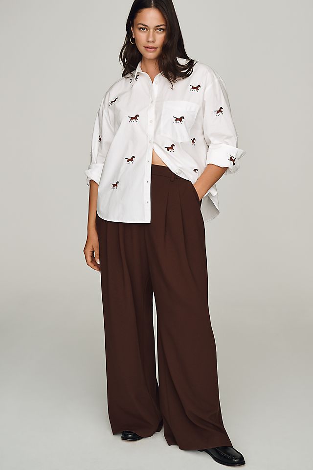 Maeve Bennet Women's Shrunken Buttondown Shirt Cotton