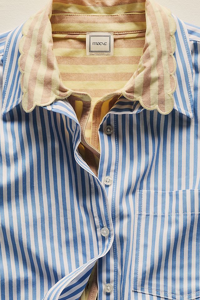 Maeve Bennet Women's Shrunken Buttondown Shirt Cotton
