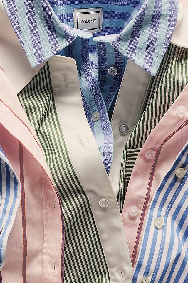 Maeve Bennet Women's Shrunken Buttondown Shirt Cotton
