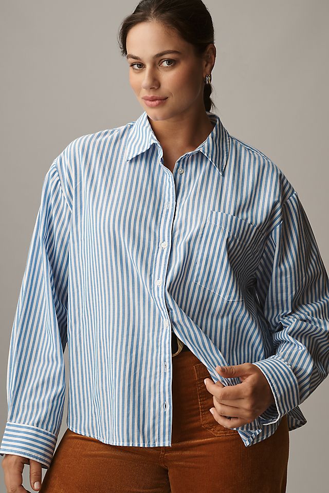 Maeve Bennet Women's Shrunken Buttondown Shirt Cotton