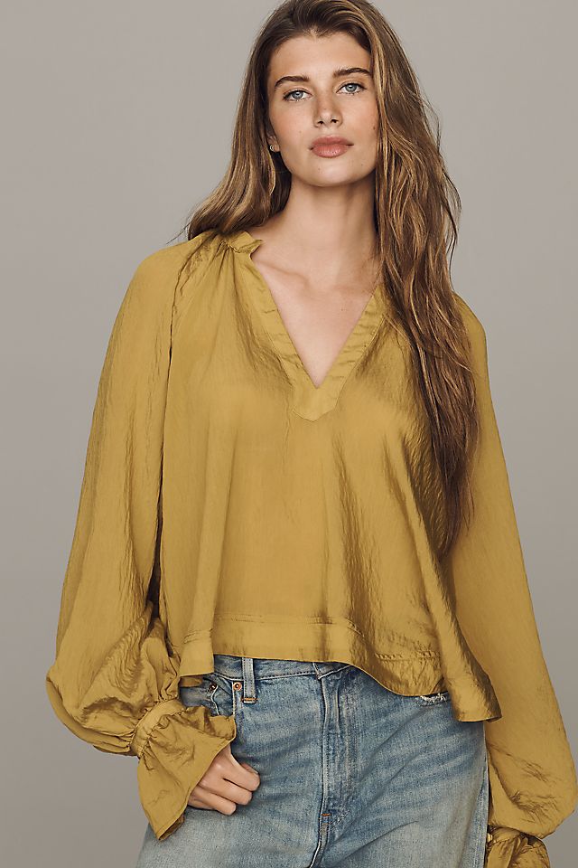 By Anthropologie Women's Semi-Sheer Swing Blouse