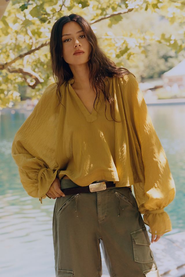 By Anthropologie Women's Semi-Sheer Swing Blouse