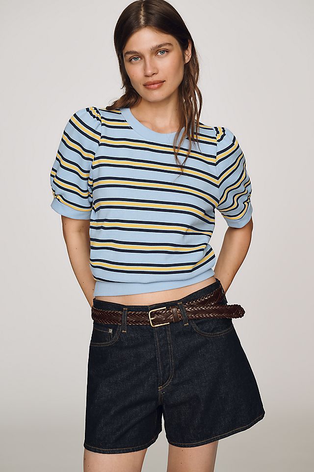 Maeve Women's Puff-Sleeve Sweatshirt Tee Cotton
