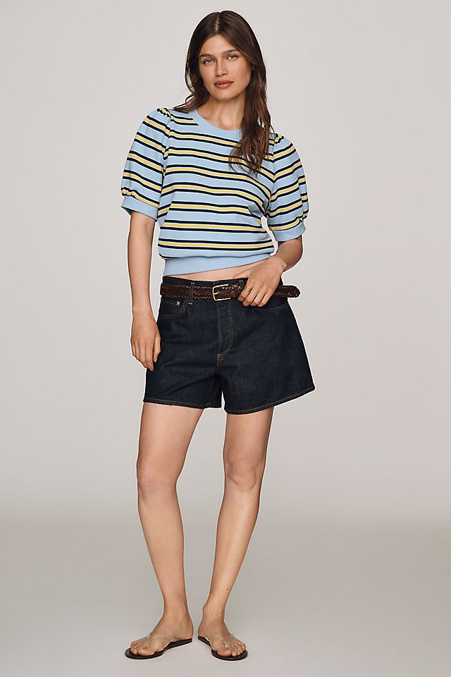 Maeve Women's Puff-Sleeve Sweatshirt Tee Cotton