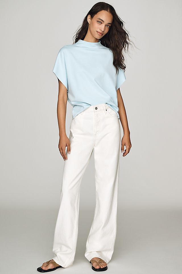 By Anthropologie Whitley Women's Mock-Neck Top Polyester