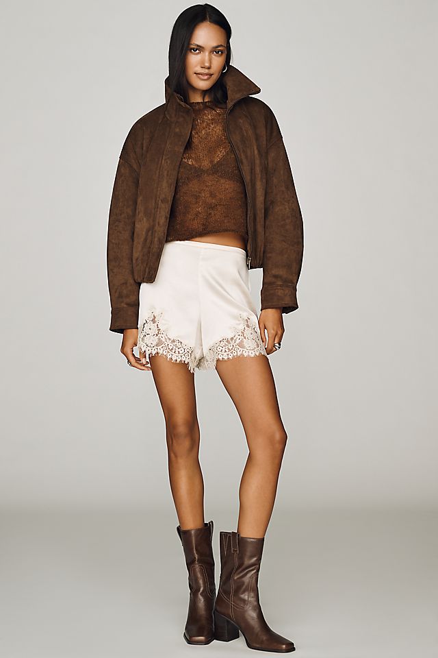 Maeve Imara Women's Faux-Suede Funnel-Neck Jacket