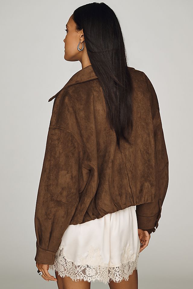 Maeve Imara Women's Faux-Suede Funnel-Neck Jacket