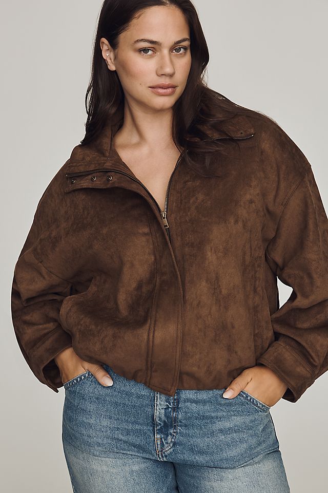 Maeve Imara Women's Faux-Suede Funnel-Neck Jacket