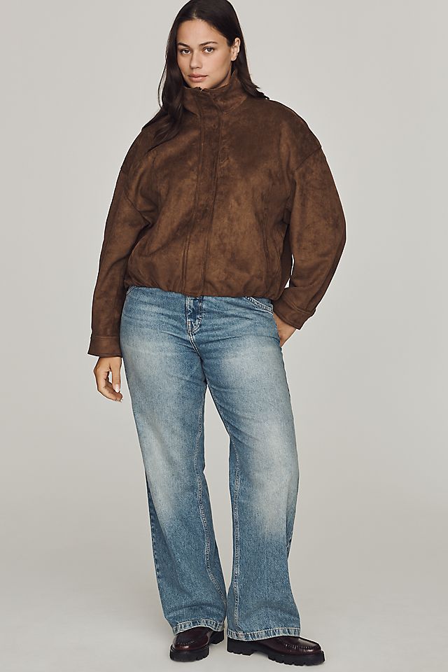 Maeve Imara Women's Faux-Suede Funnel-Neck Jacket