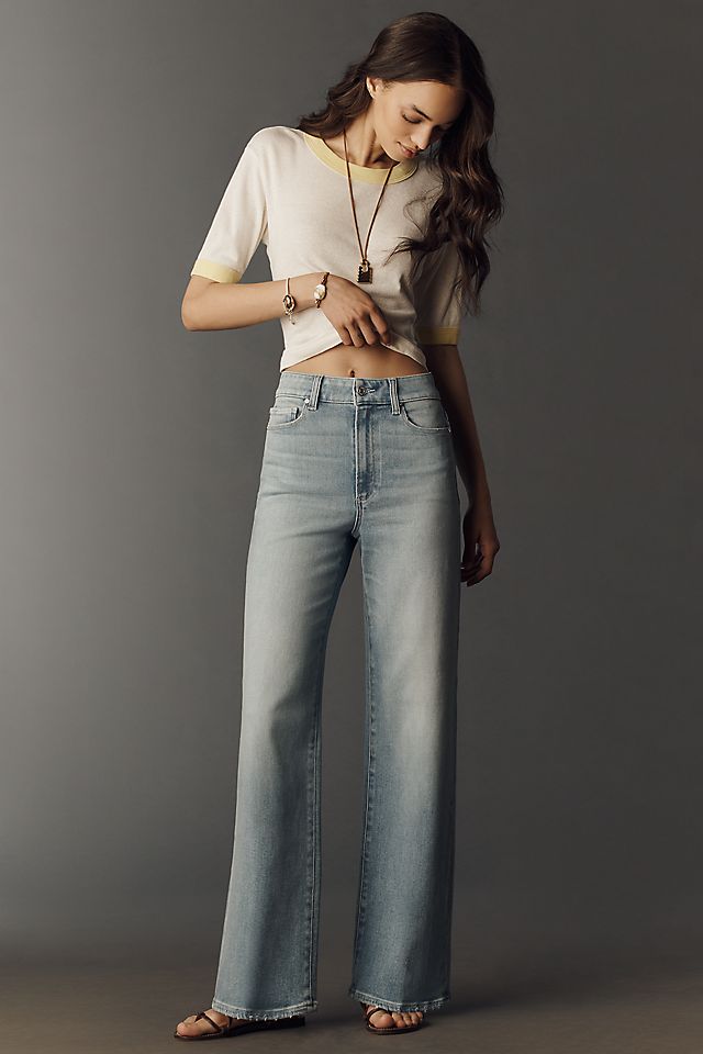 PAIGE Anessa Women's High-Rise Wide-Leg Jeans Cotton Blend