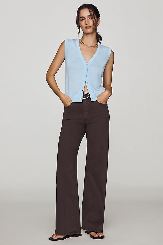 PAIGE Anessa Women's High-Rise Wide-Leg Jeans Cotton