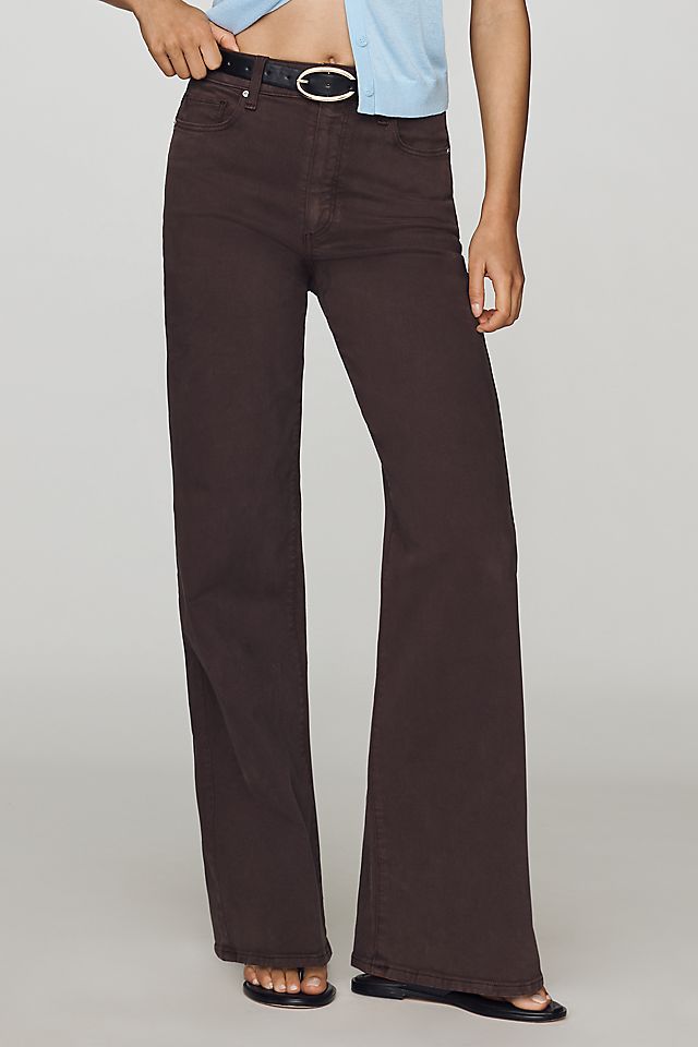 PAIGE Anessa Women's High-Rise Wide-Leg Jeans Cotton