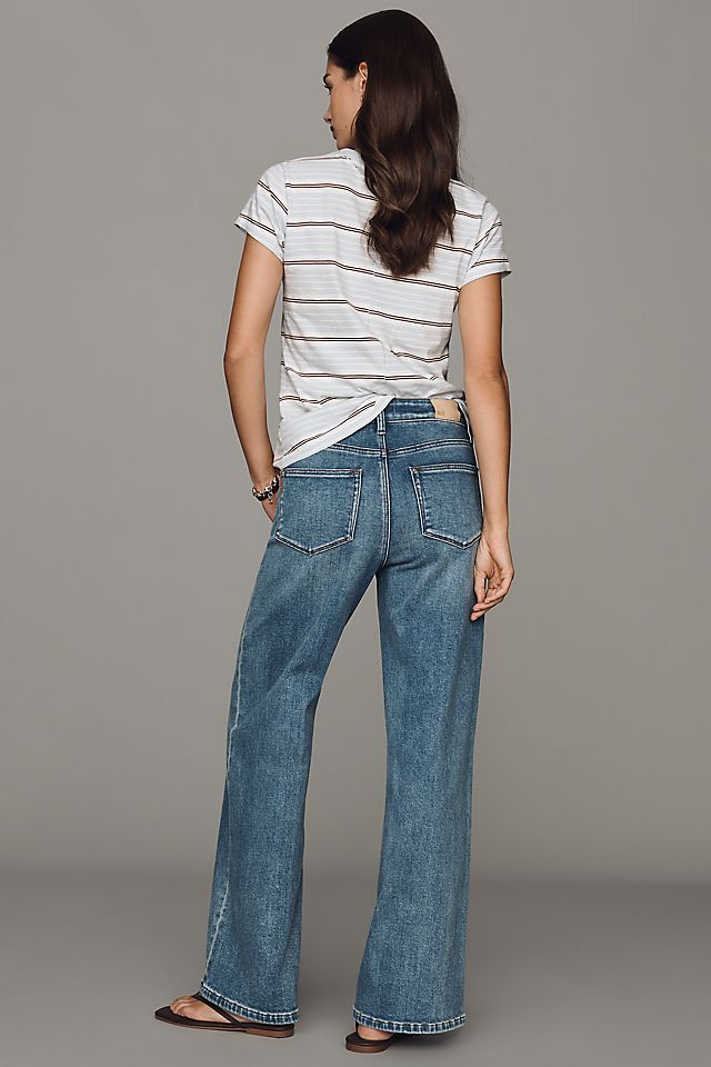 PAIGE Anessa Women's High-Rise Wide-Leg Jeans Cotton