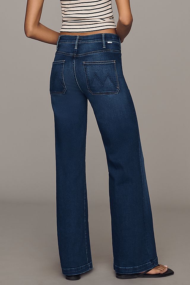 MOTHER Hustler Roller Women's High-Rise Wide-Leg Jeans Cotton