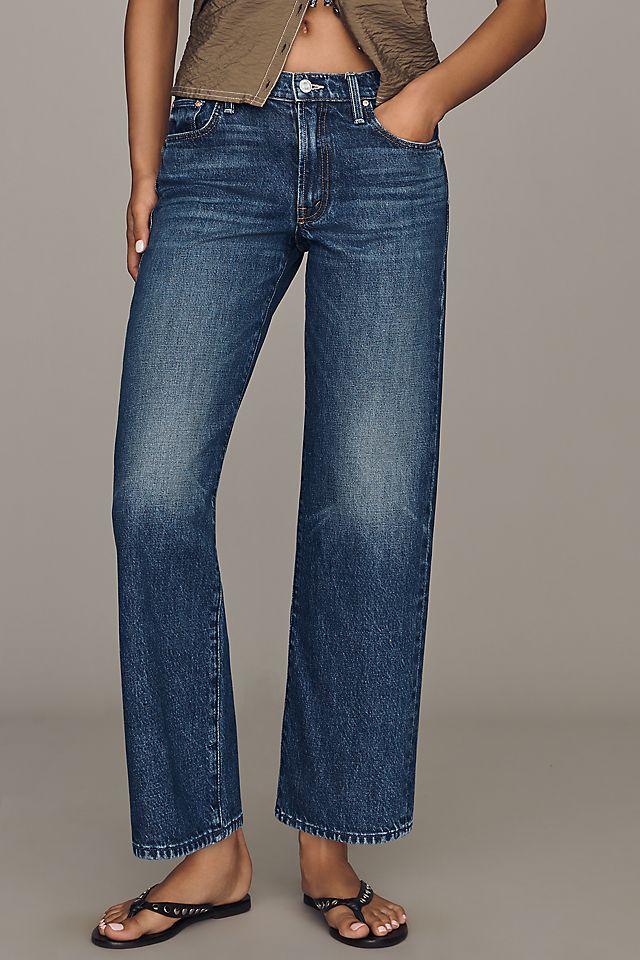 MOTHER The Rambler Women's Mid-Rise Straight-Leg Jeans Cotton