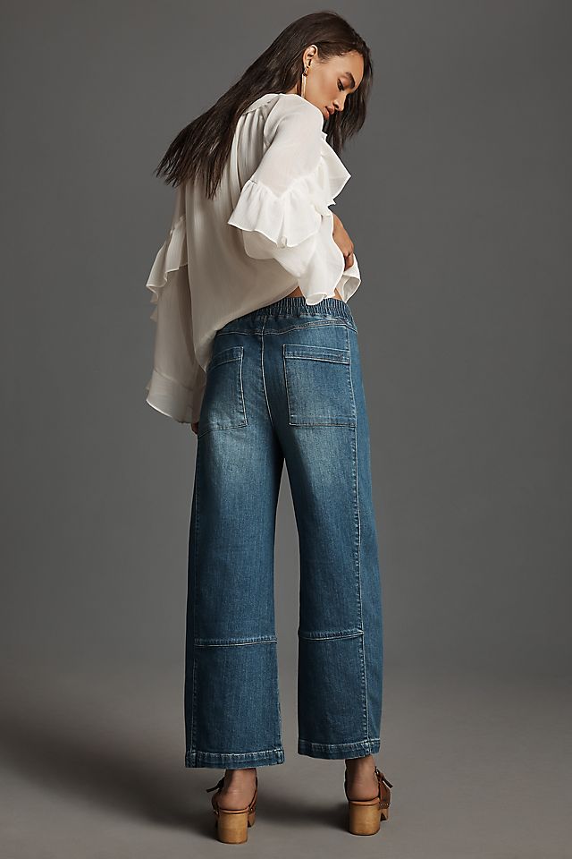 Pilcro Izzie Women's Relaxed Pull-On Barrel Jeans Cotton