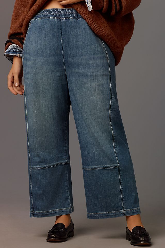 Pilcro Izzie Women's Relaxed Pull-On Barrel Jeans Cotton
