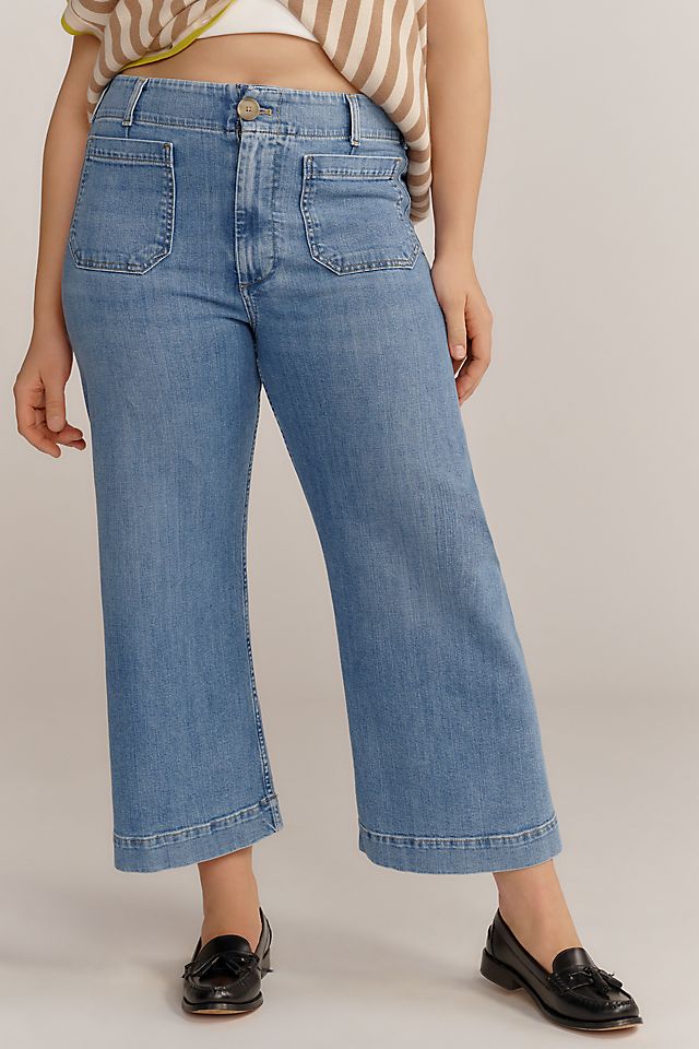 Maeve Colette Women's High-Rise Wide-Leg Cropped Jeans