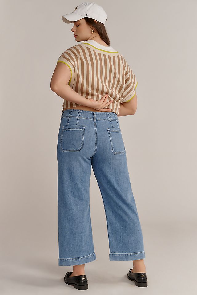 Maeve Colette Women's High-Rise Wide-Leg Cropped Jeans