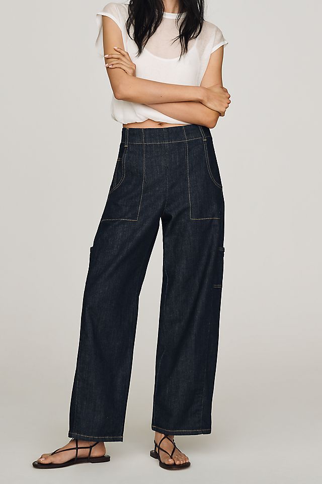 Maeve Painters Women's Mid-Rise Tapered Jeans Cotton