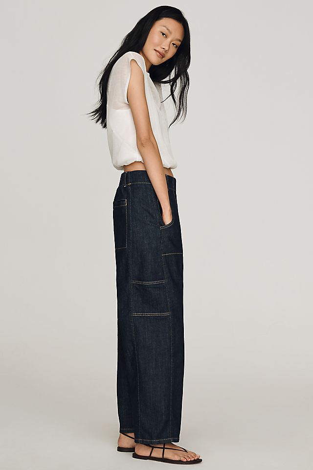 Maeve Painters Women's Mid-Rise Tapered Jeans Cotton