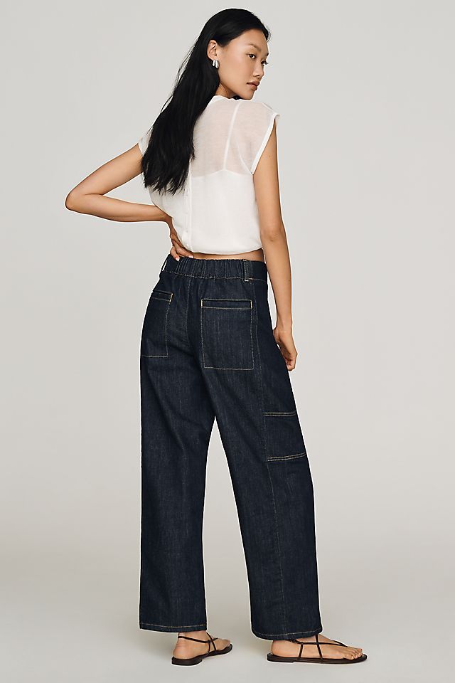 Maeve Painters Women's Mid-Rise Tapered Jeans Cotton