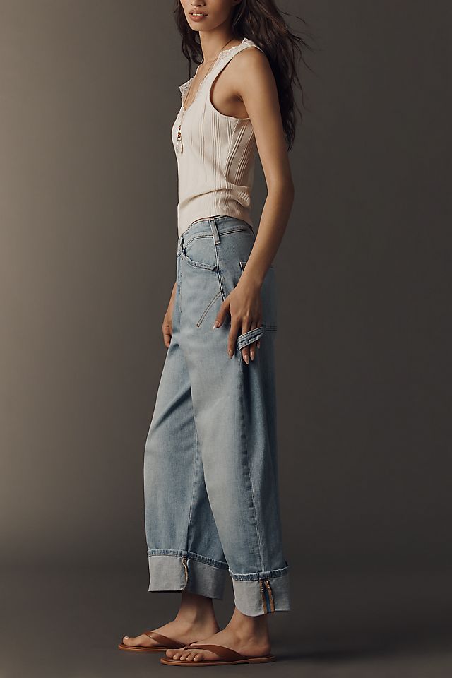 Pilcro Kayden Women's High-Rise Carpenter Barrel Jeans Cotton