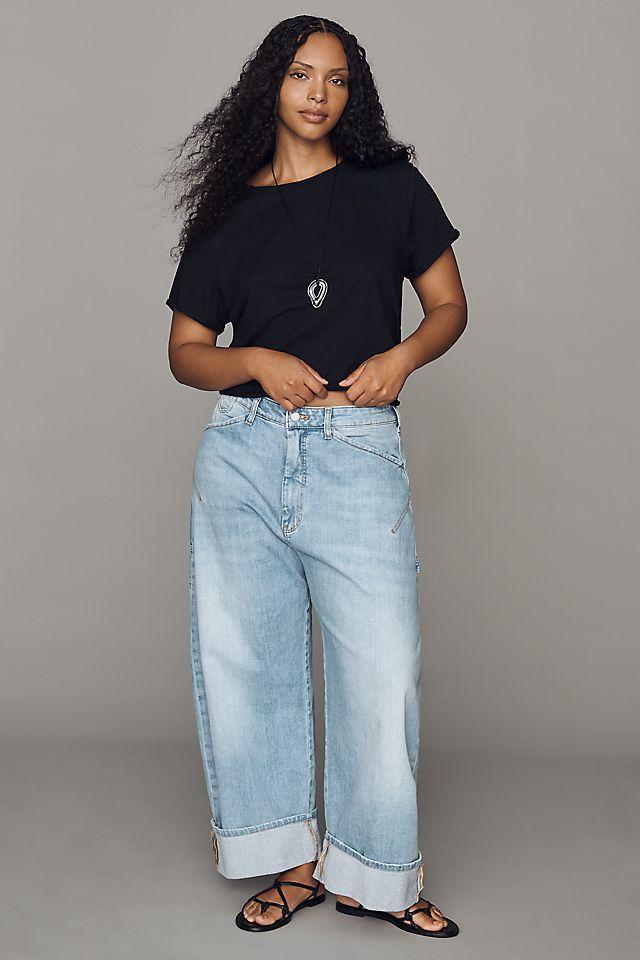 Pilcro Kayden Women's High-Rise Carpenter Barrel Jeans Cotton
