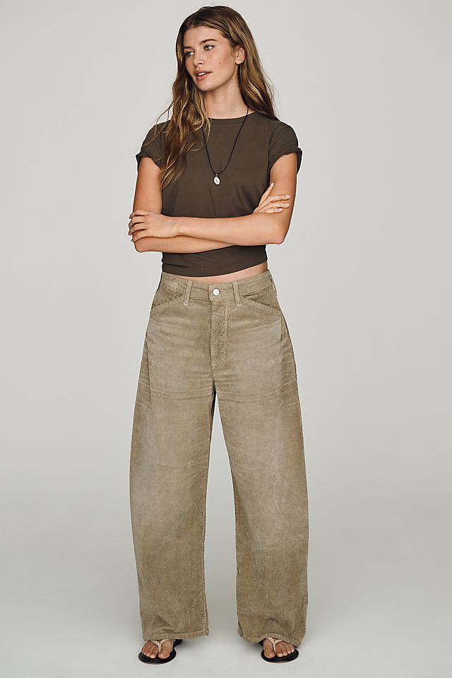 Pilcro Kayden Women's Corduroy High-Rise Barrel-Leg Jeans