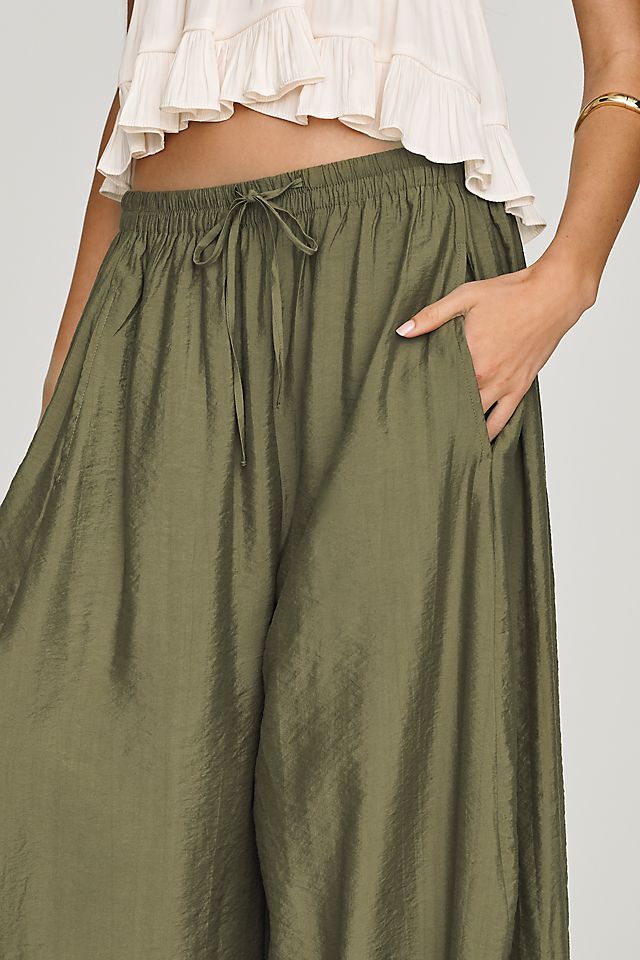 By Anthropologie Reverie Women's Lace-Trim Tapered Pants Viscose