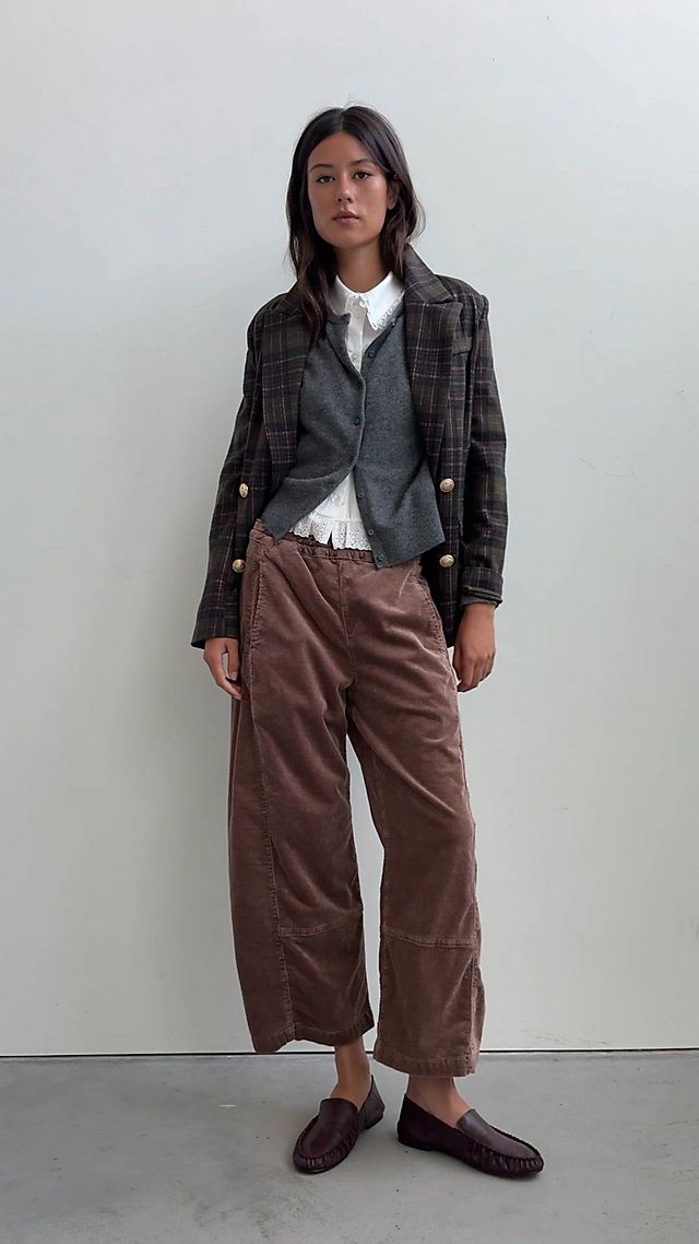 Pilcro Izzie Women's Corduroy Barrel Pants Cotton