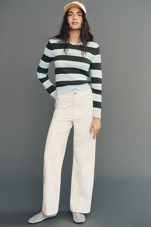 Maeve Colette Women's Corduroy High-Rise Wide-Leg Pants