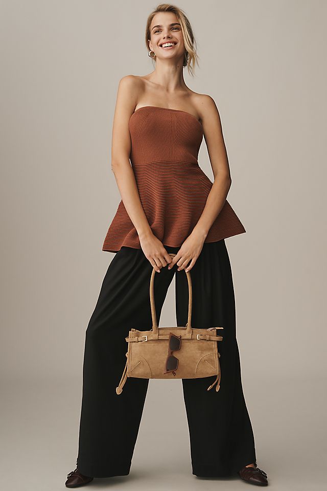 Maeve Avery Women's High-Rise Pleated Wide-Leg Pants