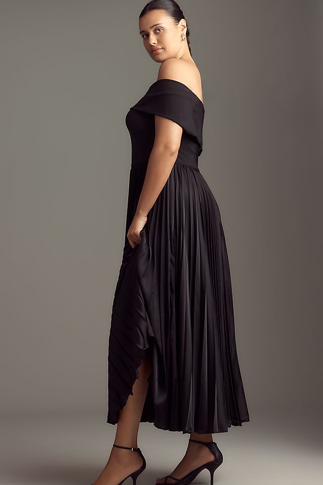Hutch Women's Off-The-Shoulder Twofer Midi Dress Polyester