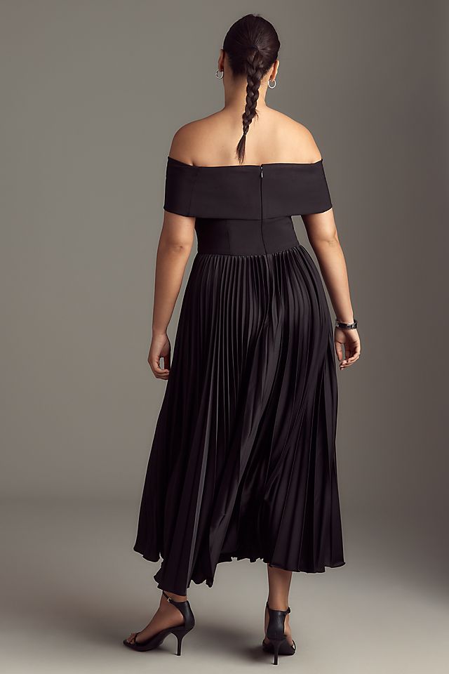 Hutch Women's Off-The-Shoulder Twofer Midi Dress Polyester