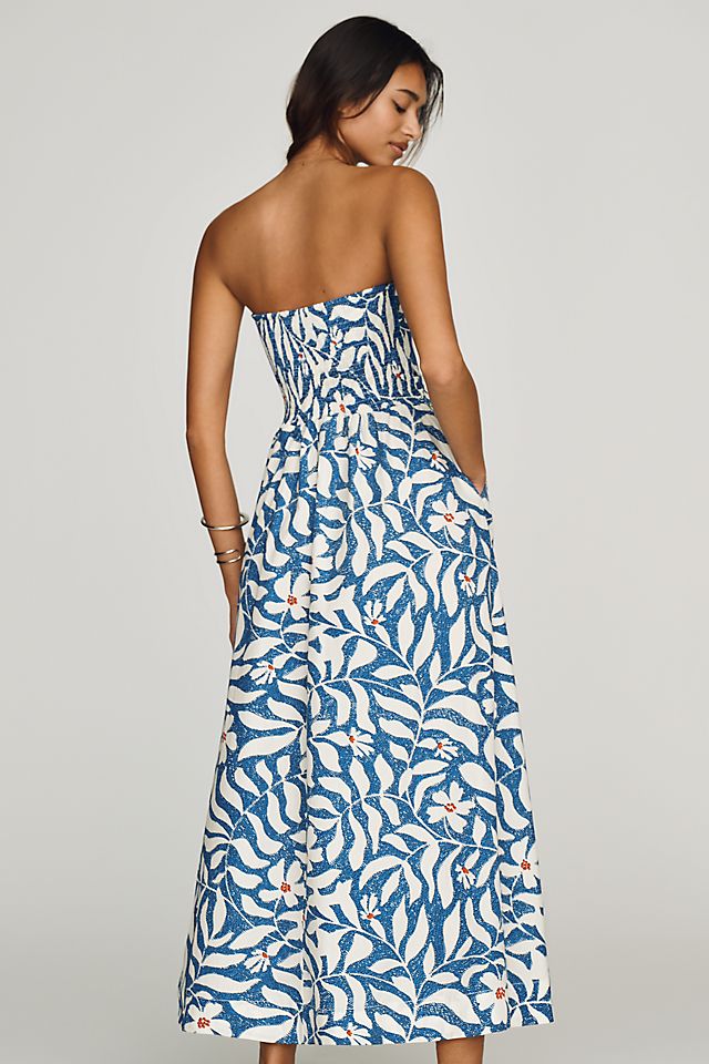 Maeve Women's Strapless Waisted Maxi Dress Cotton