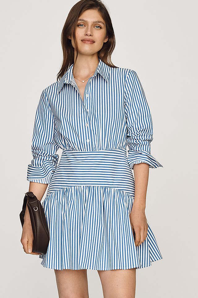 Exquise Tobie Women's Mini Shirtdress Pleated