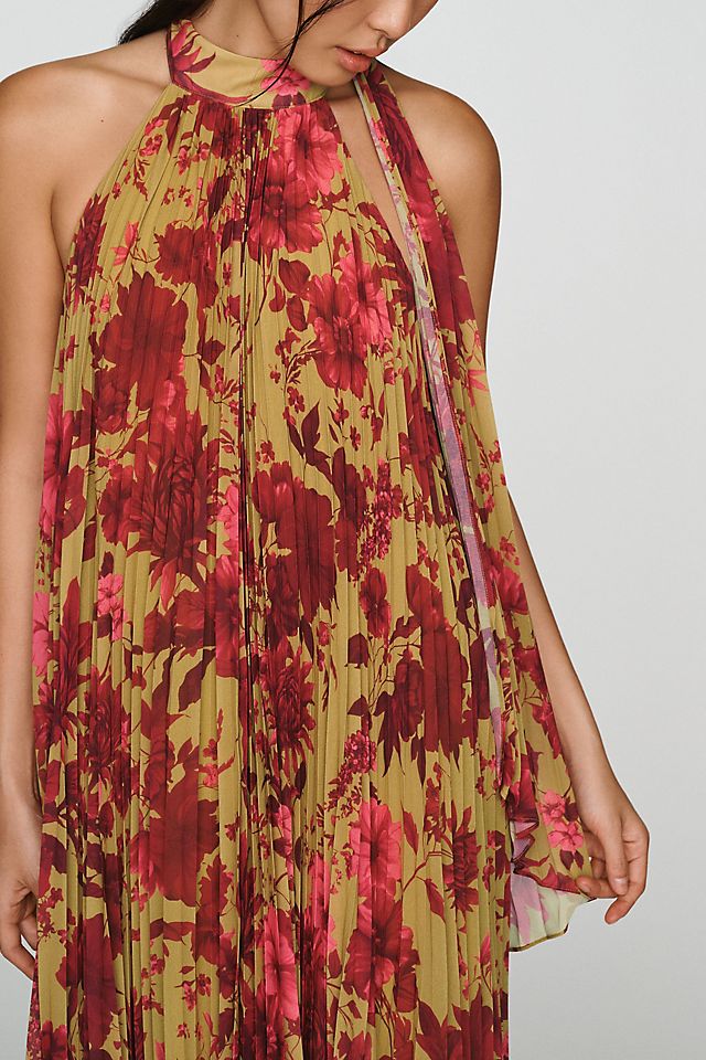 BHLDN Rosie Women's Mock-Neck Pleated Maxi Dress